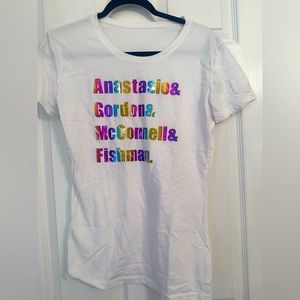 Custom made Phish rainbow metallic band names shirt. White . Medium.